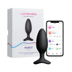 Lovense Hush 2 Bluetooth Remote-Controlled Vibrating Butt Plug Medium 1.75 in.